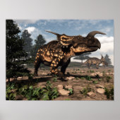 Einiosaurus dinosaurussen in de woestijn - 3D-rend Poster (Voorkant)
