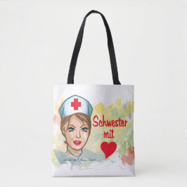 Einkaufsbeutel - Schwester mit Herz Tote Bag
