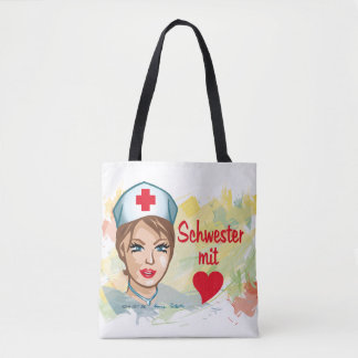 Einkaufsbeutel - Schwester mit Herz Tote Bag