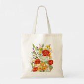 Einkaufstasche mit Mohnblumen & Wildblumen-Motiv Tote Bag (Achterkant)