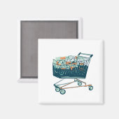 Einkaufwagen mit Klopapier Magneet (Voorkant / Achterkant)