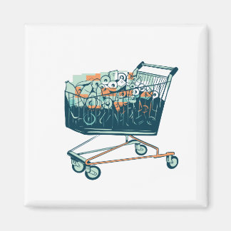 Einkaufwagen mit Klopapier Magneet
