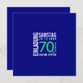 Einladung 70. Geburtstag (individuell bedruckt) Kaart (Voorkant / Achterkant)