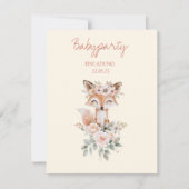 EINLADUNG Babyparty Fuchs und Blumen fuer Mädchen Kaart (Voorkant)