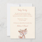EINLADUNG Babyparty Fuchs und Blumen fuer Mädchen Kaart (Achterkant)