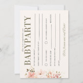 Einladung Babyparty – Rosa Blumen Babyshower Kaart (Achterkant)