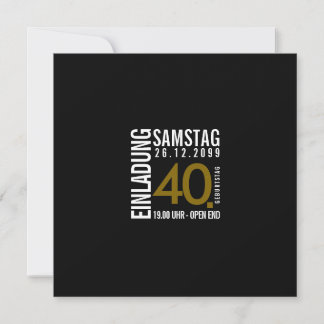 Einladung/Einladungskarte 40. Geburtstag (Rote 40) Kaart