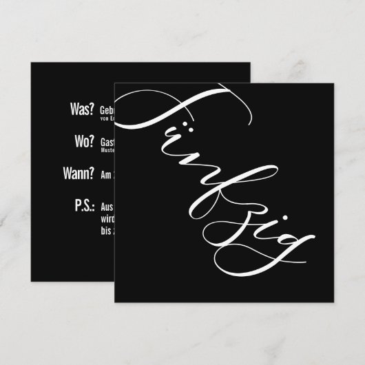 Einladung Geburtstag (inkl. Briefumschlag) Kaart (Voorkant / Achterkant)