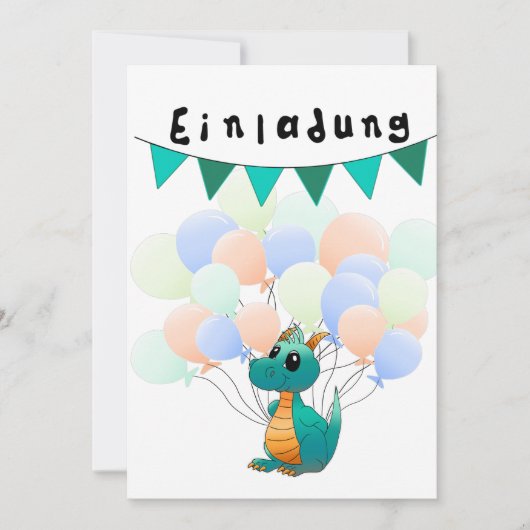 Einladung Kindergeburtstag Drache Kaart (Voorkant)