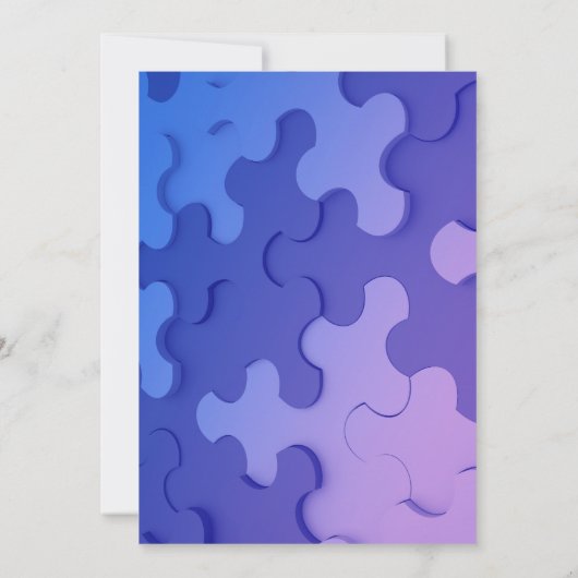 Einladung mit 3 D Effekt Puzzle Kaart (Achterkant)