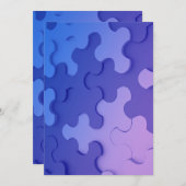 Einladung mit 3 D Effekt Puzzle Kaart (Voorkant / Achterkant)