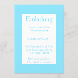 Einladung Winterparty Eis und Schnee Kaart