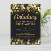 Einladung zum 50. Geburtstag "Goldene Schrift" Aankondiging (Staand voorkant)