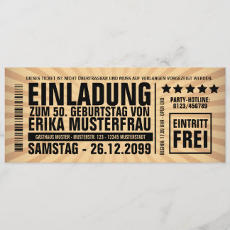 Einladung zum 50. Geburtstag (personalisierbar) Kaart