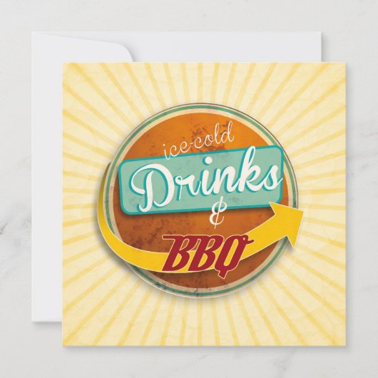 Einladung zum BBQ im 50er-Jahre-Style Kaart (Voorkant)