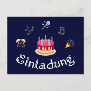 Einladung zum Geburtstag Uitnodiging Briefkaart