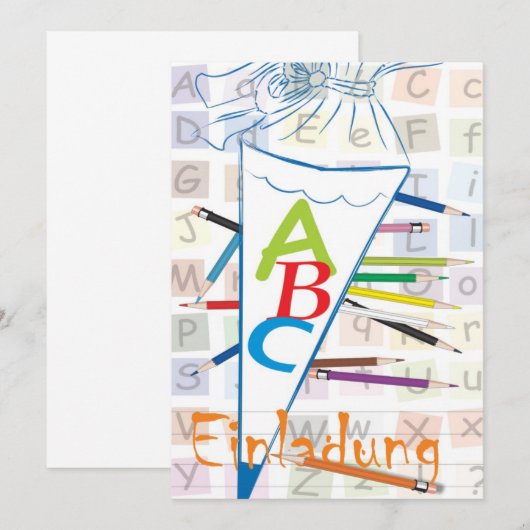 Einladung zum Schulanfang Kaart (Voorkant / Achterkant)