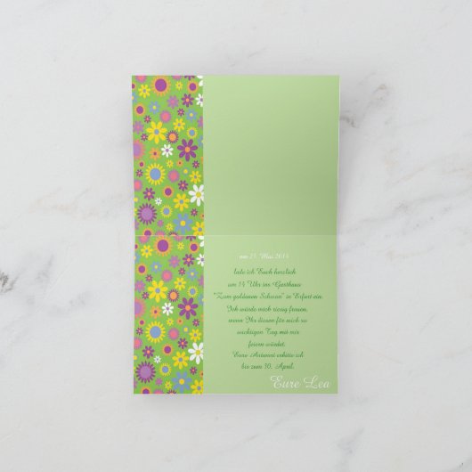 Einladung zur Jugendweihe Kaart (Binnen)