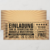 Einladungen 30. Geburtstag – Eintrittskarte Kaart (Voorkant / Achterkant)