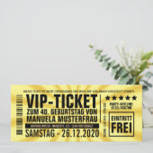 Einladungen zum 40. Geburtstag (“VIP”) Kaart (Staand voorkant)