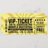 Einladungen zum 40. Geburtstag (“VIP”) Kaart (Voorkant / Achterkant)