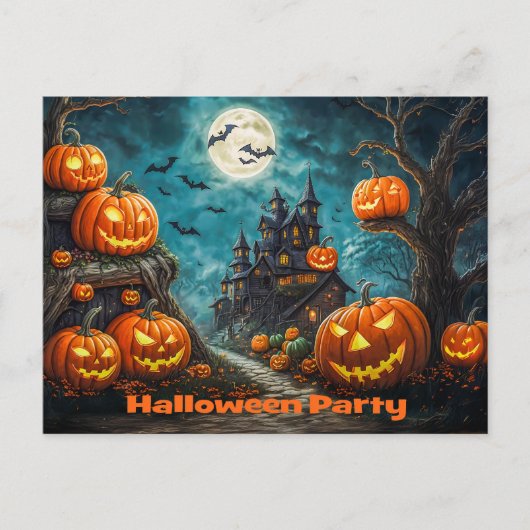 Einladungskarte für eine Halloween Party Aankondigingskaart (Voorkant)