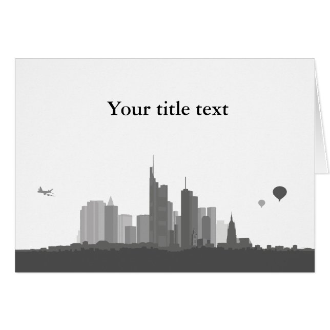 Einladungskarte mit Frankfurt Skyline. (Voorkant Horizontaal)