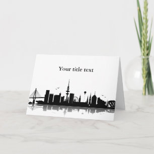 Einladungskarte mit Hamburg Skyline. Kaart