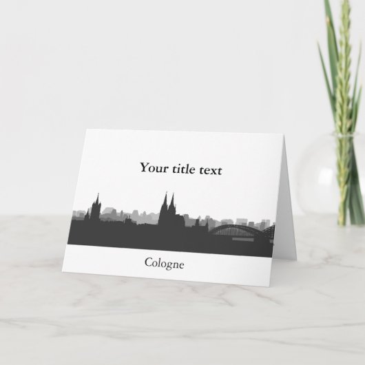 Einladungskarte mit Köln Skyline Kaart (Voorkant)