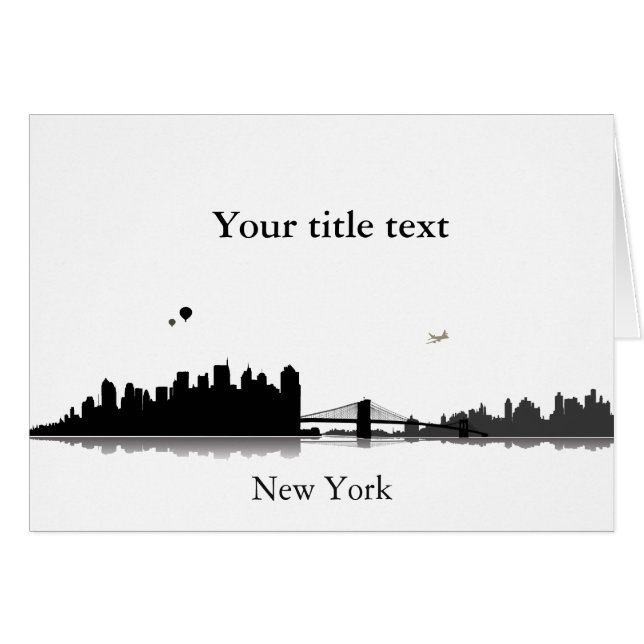 Einladungskarte mit New York Skyline. (Voorkant Horizontaal)
