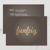 Einladungskarte mit "Was? Wann? Wo? P.S.:"-Text Kaart (Voorkant / Achterkant)