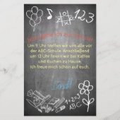 Einladungskarte zur Einschulung im Tafelstil (Achterkant)