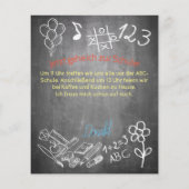 Einladungskarte zur Einschulung im Tafelstil (Achterkant)