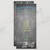 Einladungskarte zur Einschulung im Tafelstil (Voorkant / Achterkant)