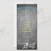 Einladungskarte zur Einschulung im Tafelstil (Voorkant)