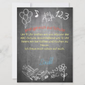 Einladungskarte zur Einschulung im Tafelstil (Achterkant)