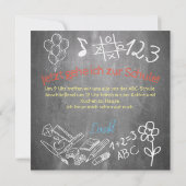 Einladungskarte zur Einschulung im Tafelstil (Achterkant)