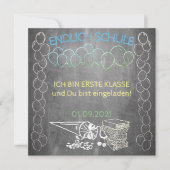 Einladungskarte zur Einschulung im Tafelstil (Voorkant)