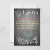 Einladungskarte zur Einschulung im Tafelstil (Achterkant)