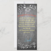 Einladungskarte zur Einschulung im Tafelstil (Achterkant)