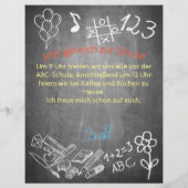 Einladungskarte zur Einschulung im Tafelstil (Achterkant)