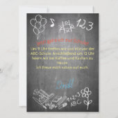 Einladungskarte zur Einschulung im Tafelstil (Achterkant)