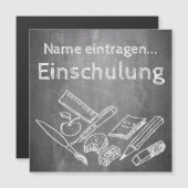 Einladungskarte zur Einschulung im Tafelstil 002 (Voorkant / Achterkant)