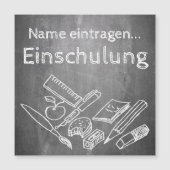Einladungskarte zur Einschulung im Tafelstil 002 (Voorkant)