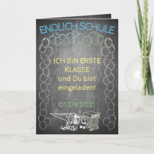 Einladungskarte zur Einschulung im Tafelstille Kaart