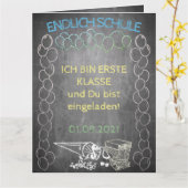 Einladungskarte zur Einschulung im Tafelstille Kaart (Gele Bloem)