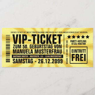 Einladungskarten 50. Geburtstag VIP Einladung Kaart