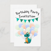 Einladungskarten Drache Kindergeburtstag Kaart (Voorkant / Achterkant)