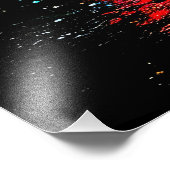 Einsame Anmut in Rot - Frau im Regen Foto Afdruk (Hoek)