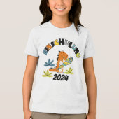 Einschulung 2026 - Dino mit Schultüte Tri-Blend Shirt (Voorkant)